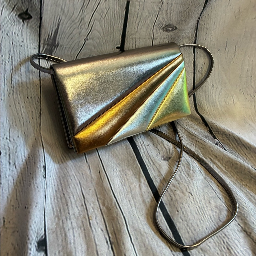 Women’s New Wave Retro Vintage 1980s 80s Metallic Crossbody Bag Rare